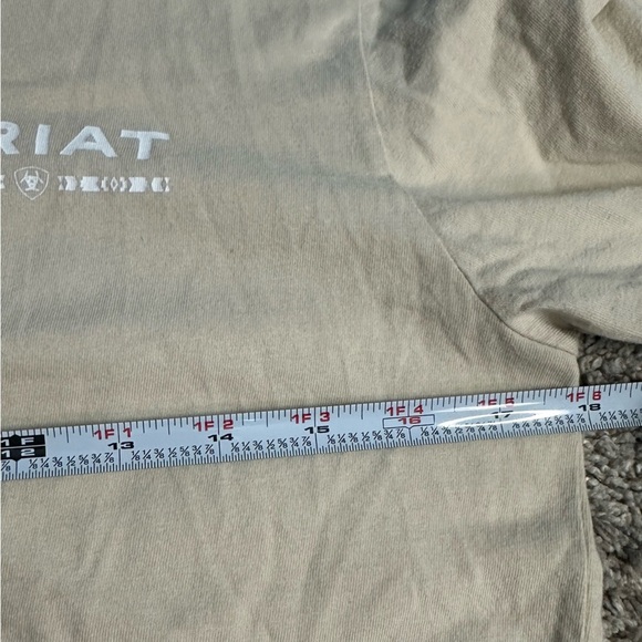 Ariat Western Short Sleeve T-Shirt Tee Small tan beige America casual cotton - Picture 9 of 11
